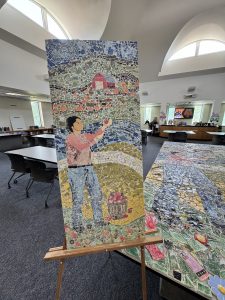A depiction of one the mosaic walls for the Schuylerville High School Mosaic Art Project