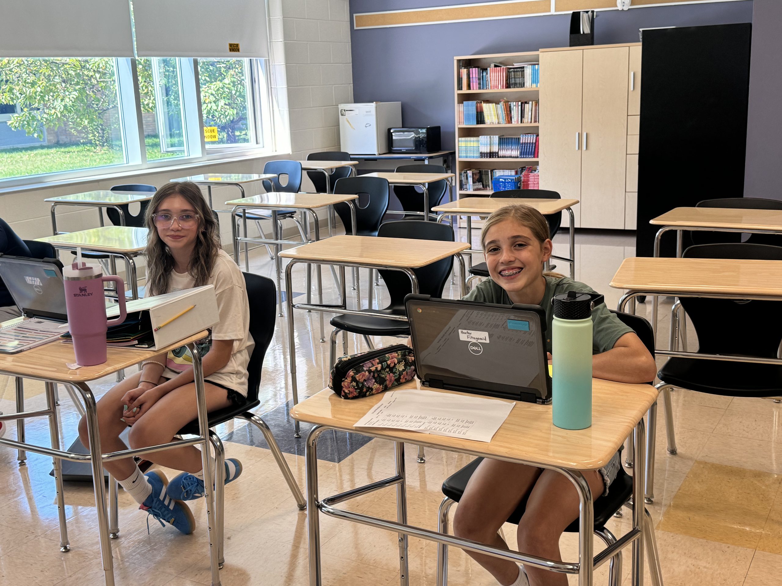 A Schuylerville Middle School student works on a first day of school activity