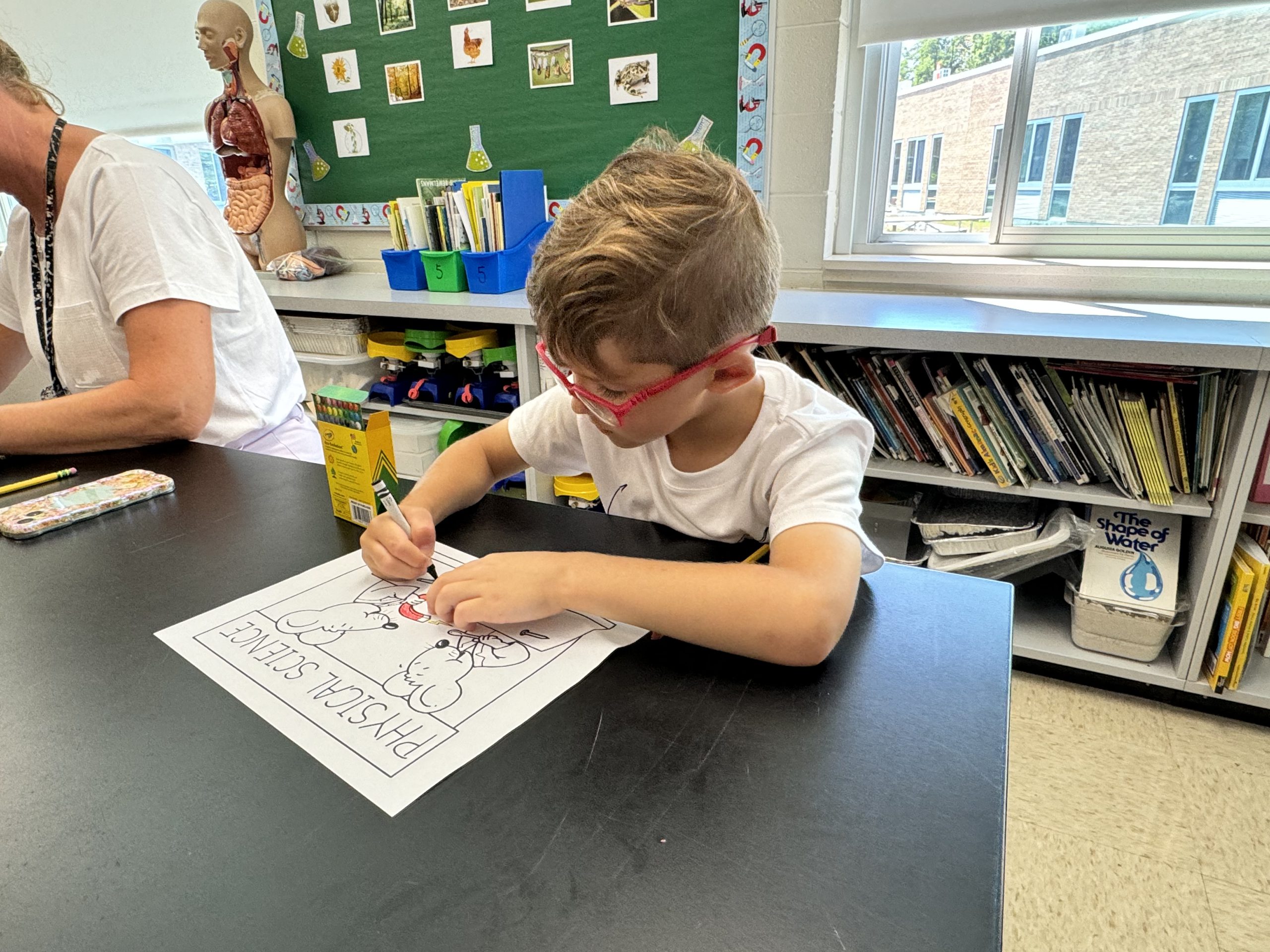 A student works independently