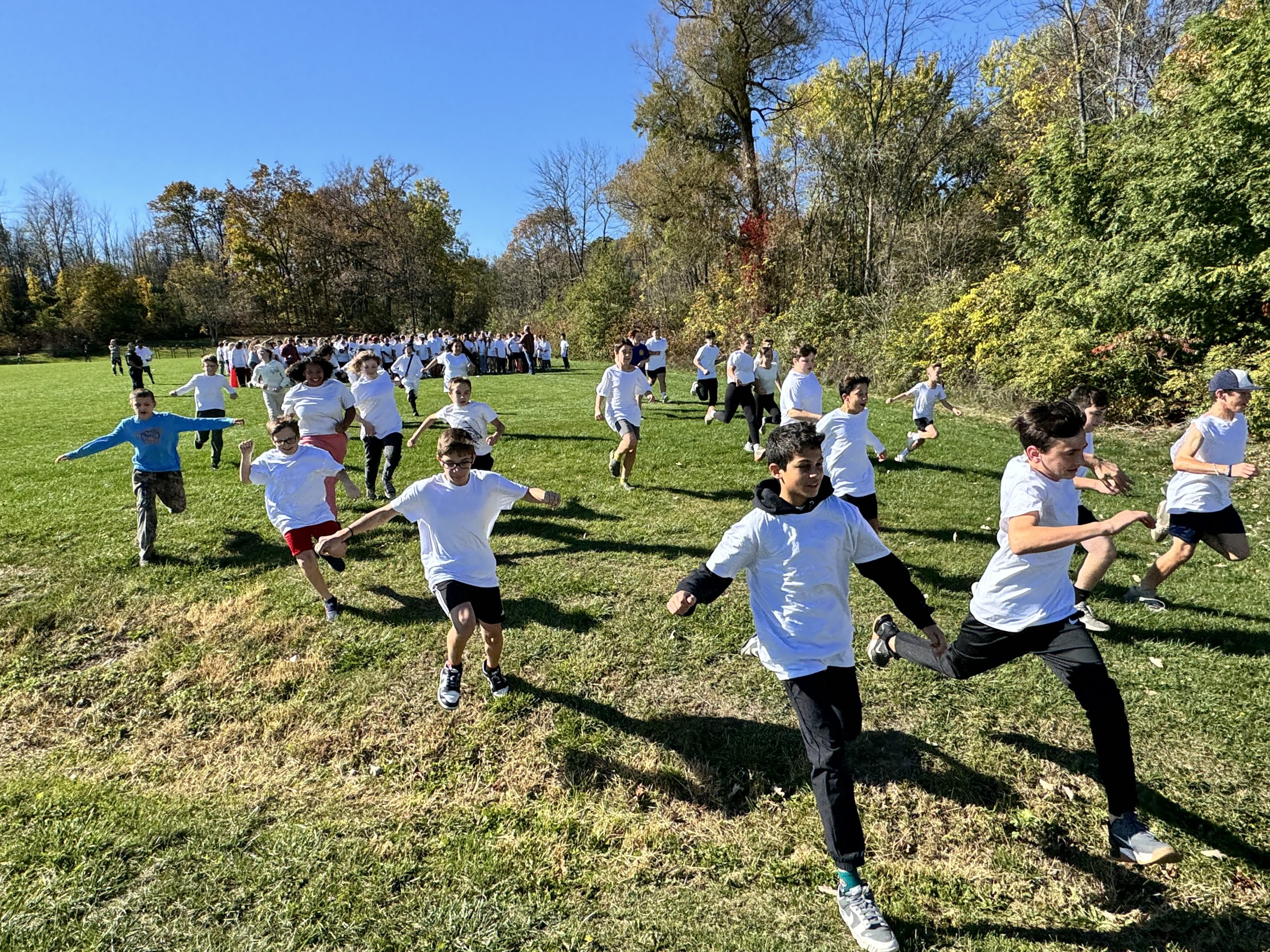 Students start the 2024 middle school color run